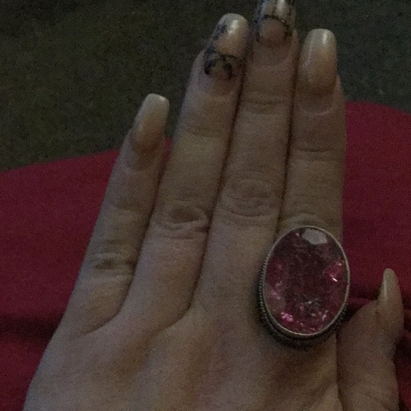 Pink Snakeskin Quartz Ring - Picture 2 of 2